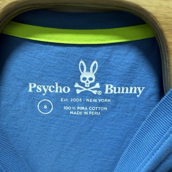 Psycho Bunny Men's Blue Bunny Graphic Crew-Neck T-Shirt Pima Cotton Size 8/2XL - Picture 3 of 6